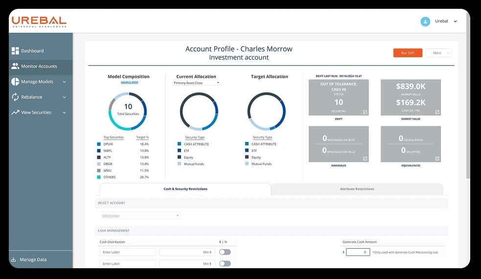 UREBAL - portfolio rebalancing software